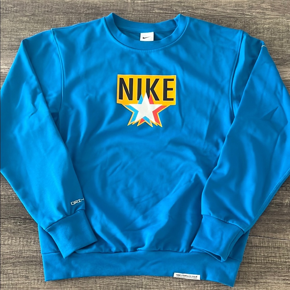 Nike Men's Vibrant Blue Dri-Fit Crewneck Sweater - Size S